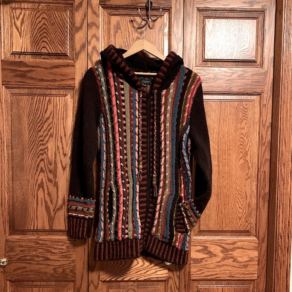 Lost Horizons 100% Wool, Handmade Zip-Up Hoodie